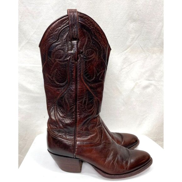 Vintage Dan Post Leather Cowboy Western Boots Womens Size 5 Country Rodeo - Picture 4 of 13